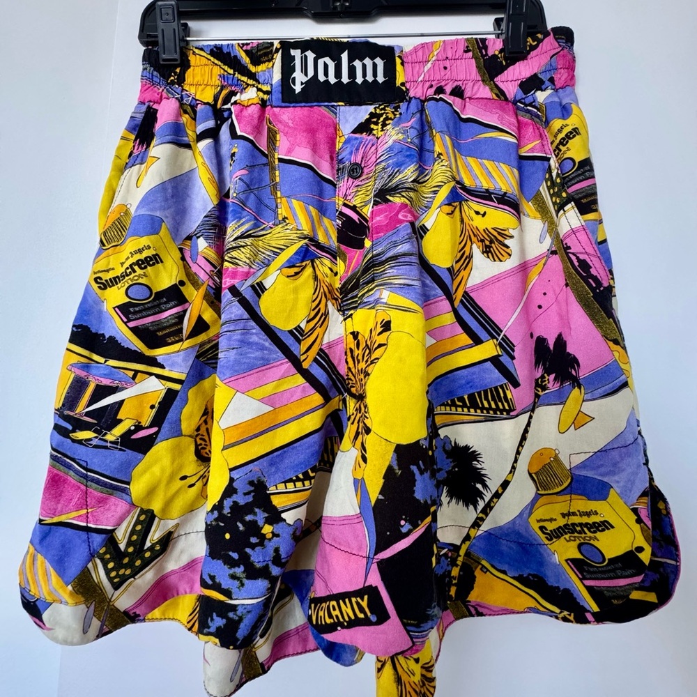 Palm Angels Pink and Yellow Graphic Blouse and Shorts set, size L, made in Italy - Picture 11 of 16